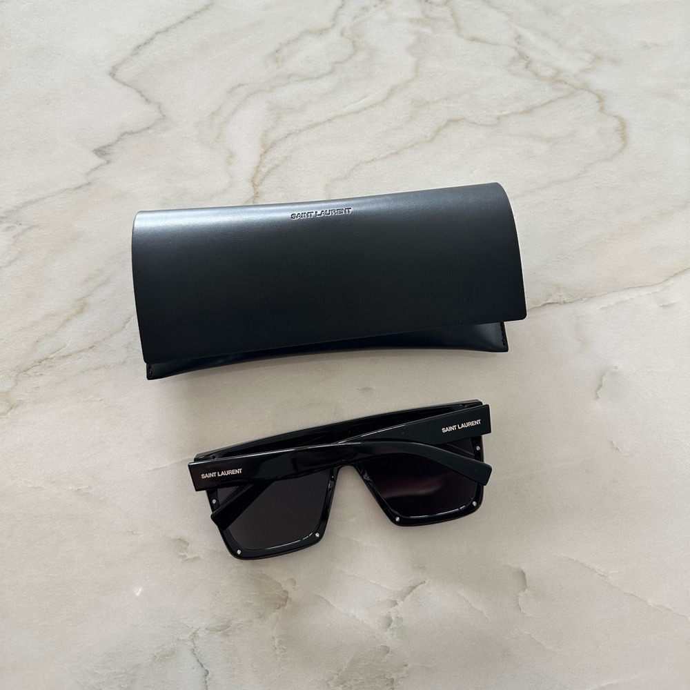 Saint Laurent Black Sunglasses with Case - Picture 4 of 9